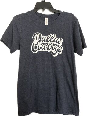 Dallas Cowboys Script Logo Tee in Heather Navy